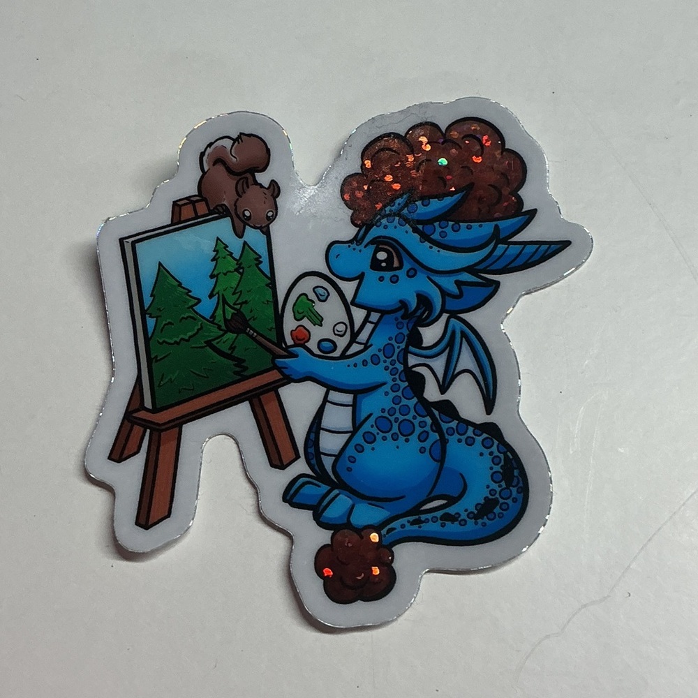Blue Dragon Art Sticker